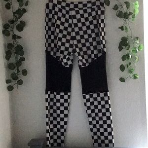 Checker party see-through pants